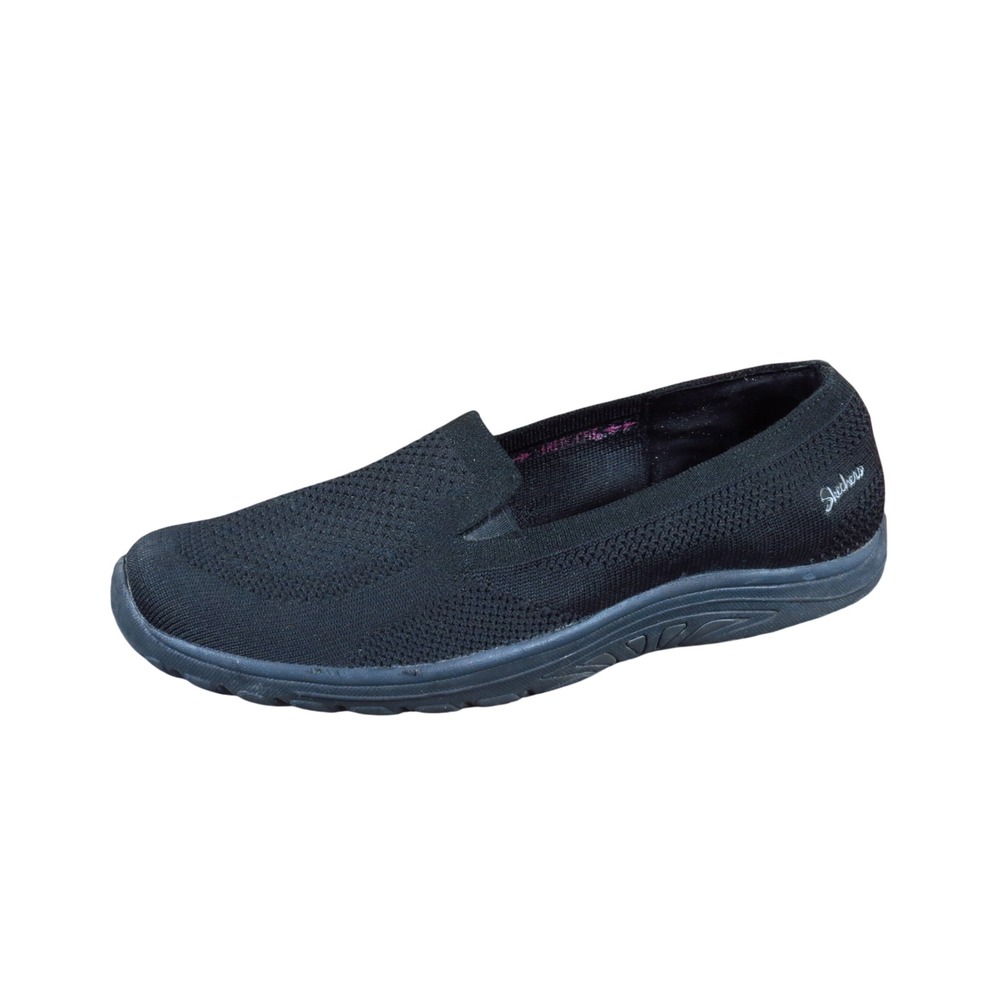 Skechers Reggae Fest Willows Vibe Women Slip On Sneaker 8 Walking Black Textile